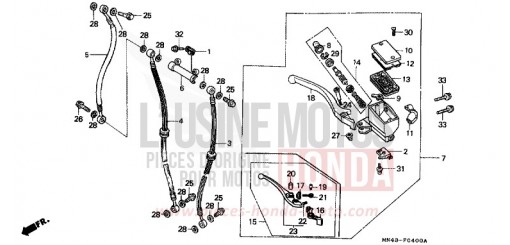 FR. BRAKE MASTER CYLINDER CBR600FL de 1990